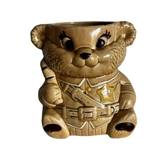 Vintage Twin Winton Police Chief Teddy Bear Cookie Jar - Picture 2 of 10